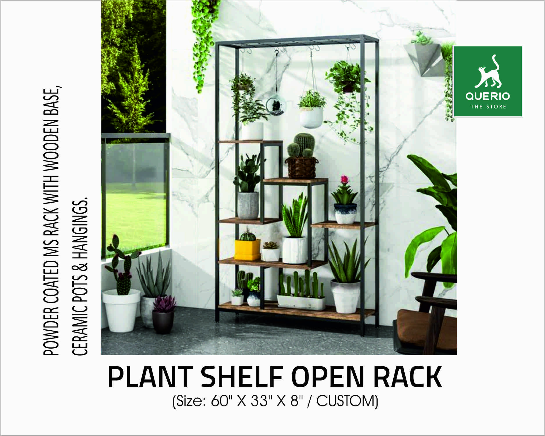PLANT SHELF OPEN RACK (CUSTOM SIZES AVAILABLE) PAINTED & POWDER COATING AVAILABLE